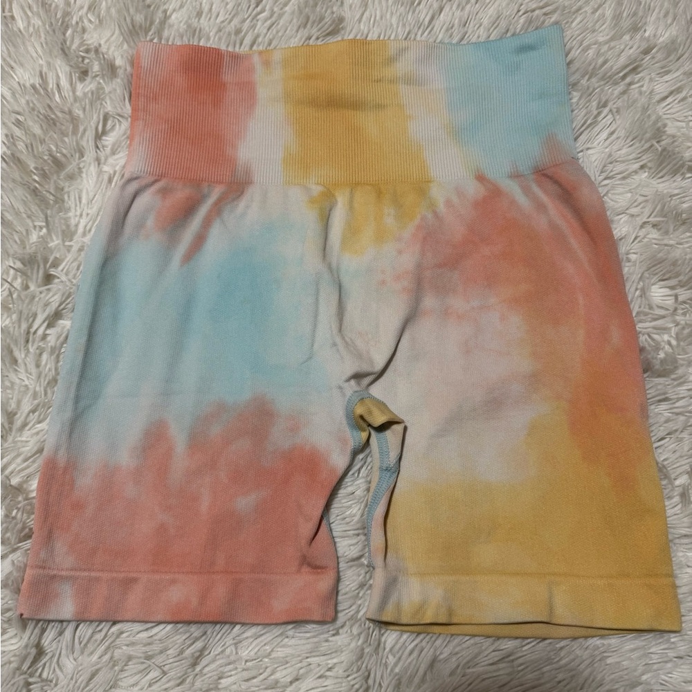 Colorful Tie-Dye Biker Shorts